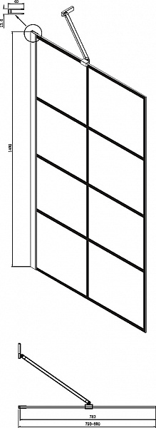 Шторка для ванны Ambassador Bath Screens 16041209 (800x1400). 1 место