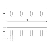 Крючок четверной, латунь, Edifice, IDDIS, EDISB40i41