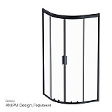W90G-401-090BT Душевое ограждение Gem 1/4 Rond 90x90 стекло прозрачное, профиль черный матовый, без