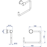 Держатель туалетной бумаги AZARIO FORNY без крышки, хром (AZ-88310A)