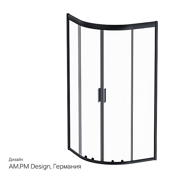 W90G-401-090BT Душевое ограждение Gem 1/4 Rond 90x90 стекло прозрачное, профиль черный матовый, без