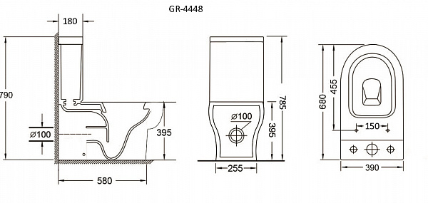 Унитаз напольный Grossman GR-4448 с толстой крышкой