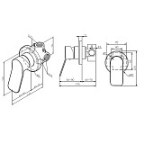 F85A65000 X-Joy, cмеситель д/душа монтируемый в стену, хром, шт.
