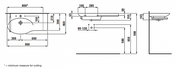 Раковина Laufen Palace 8.1670.1.000.104.1 правая