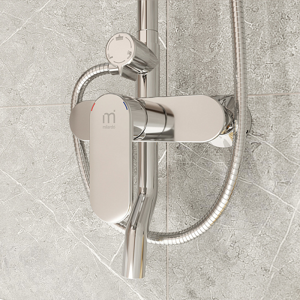 Смеситель с верхним душем, Rosco, Milardo, ROSSB1FM06