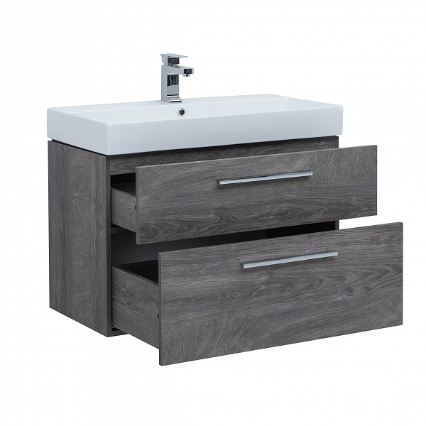 Тумба под раковину Aquanet Nova 85 (Slim Synergy) дуб рошелье, 2 ящика 00249921