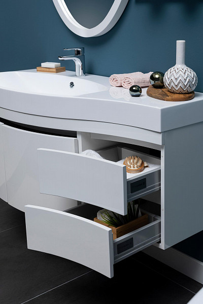 Тумба с раковиной Aquanet Опера 115 L белый (2 дверцы 2 ящика) 00212990
