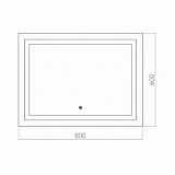 Зеркало AZARIO Ливия 800х600, LED-подсветка, сенсорный выключатель (ФР-00000942)