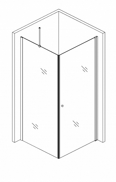 Душевое ограждение Azario NORTON 1000х1000х1950, без поддона, толщина стекла 6 мм, покрытие Easy Clean