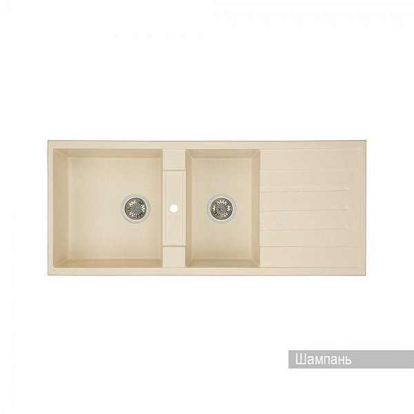 Мойка для кухни Aquaton Торина прямоугольная с крылом и дополнительной чашей шампань 1A712032TR290