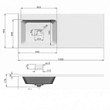 Тумба Emmy Джерси 60х86 с раковиной над стиральной машиной Камилла 1200