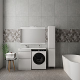 Тумба напольная Style line Даллас 115, Люкс белая, под раковину, PLUS