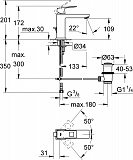 Смеситель для раковины Grohe Eurocube 23445000