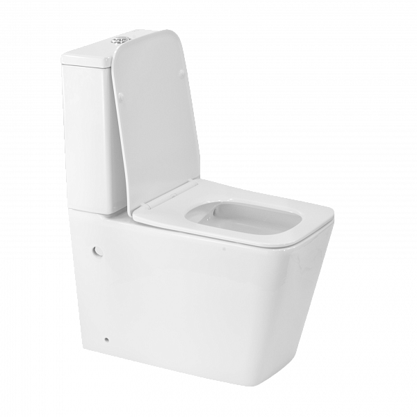 Унитаз-компакт Quadra белый, горизонтальный выпуск,двух режимный слив 3/6 литров, в комплекте с быстросьемным сиденьем микролифт, дюропласт Selena Q011WG