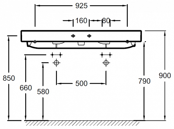Двойная подвесная раковина-столешница Jacob Delafon Rythmik 120х46 см EXM112-Z-00