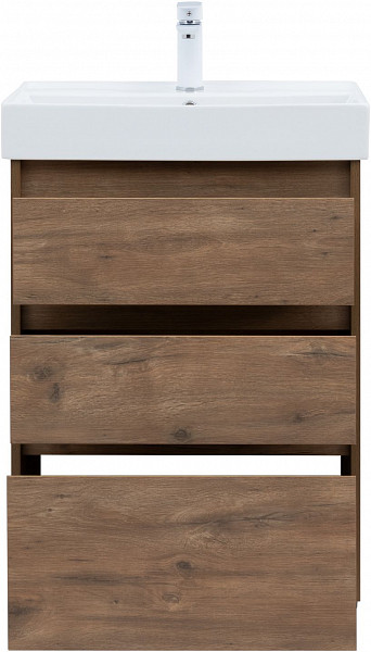 Тумба под раковину Aquanet Nova Lite 60 дуб рустикальный (3 ящика) 00302471