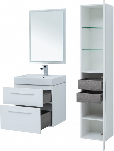 Тумба под раковину Aquanet Nova 60 белый (2 ящика) 00242279