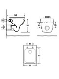 AQM2007 Унитаз подвесной AQUAme с сиденьем SoftClose, технология смыва Rimless. 550х350х375