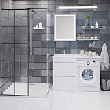 Тумба ДЖЕРСИ с умывальником Камилла 1100 над стиральной машиной, 2 ящика