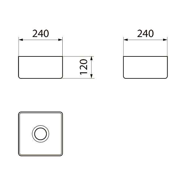 Умывальник Point Аврора 24 PN43101 квадратный, белый