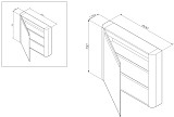 M30MCL0801TF Sensation, зеркало, зеркальный шкаф, левый, 80 см, с подсветкой, табачный дуб, текстур