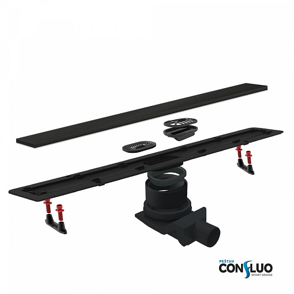 Душевой лоток Pestan Confluo Frameless Line 550 Black Glass