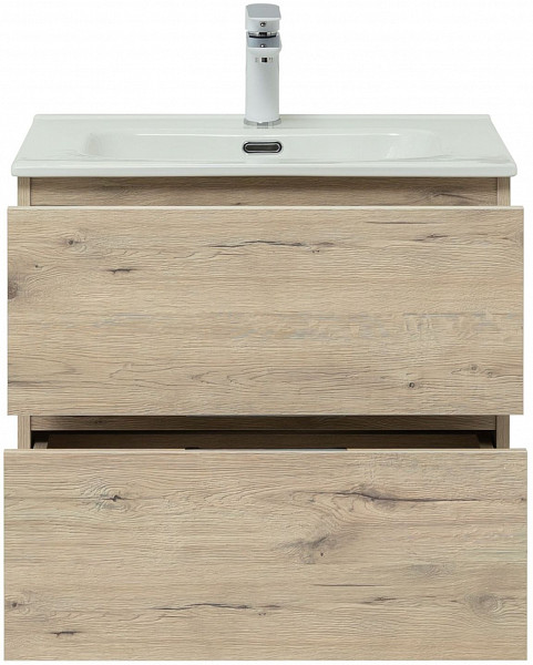 Тумба под раковину Aquanet Алвита New 60 2 ящика, дуб веллингтон белый 00277513