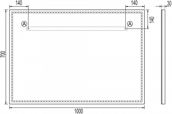 Зеркало VIGO Marta Media 100 см Marta Media 1000
