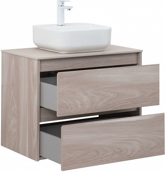 Тумба под раковину Aquanet Nova Lite 75 орех светлый (2 ящика) 00287885