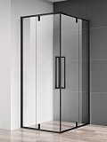 Душевой уголок AQUAme 800*800*1950мм, стекло 6мм, цвет профиля матовый черный.