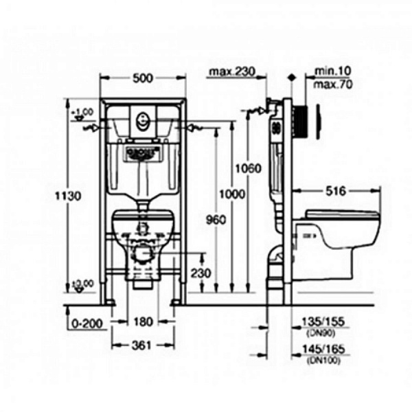 Комплект Grohe 39191000 унитаз Lecico Medison + инсталляция + клавиша