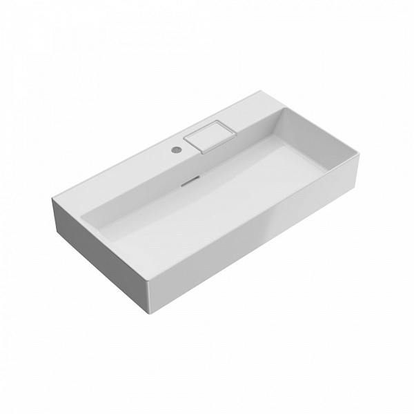 Раковина Kerama Marazzi LOGICA мебельная\подвесная с одним отверстием 90, белая глянцевая