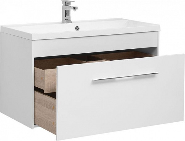 Тумба под раковину Aquanet Августа 100 белый глянец 00274142