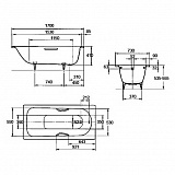 Стальная ванна Kaldewei Saniform Plus 170x73 112900010001 standard mod. 371-1