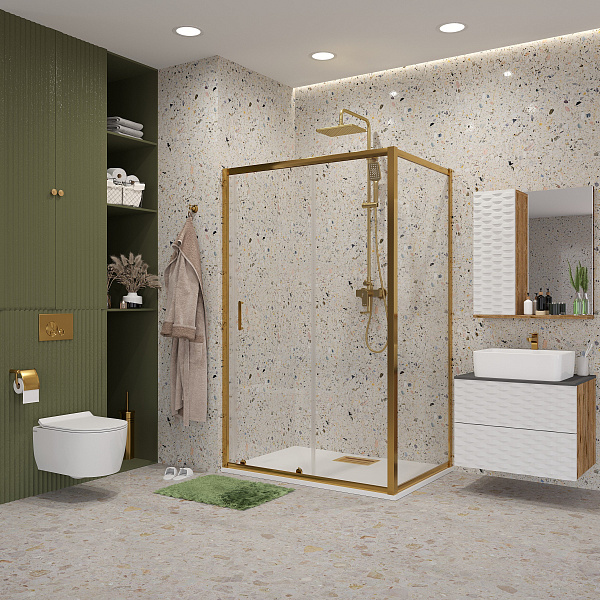 Душ.ограждение NG-42-12AG-A110G (120*110*190) прямоугольник, дверь раздвижная, 2 места