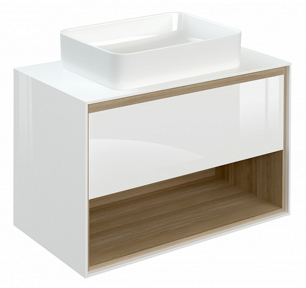 Тумба под раковину Cersanit Louna 80 см  SP-SZ-LOU80-BL/Wh