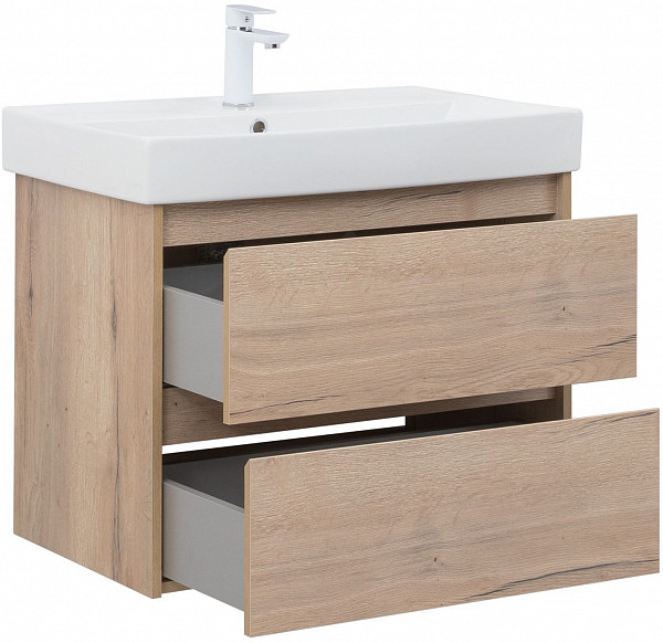 Тумба под раковину Aquanet Nova Lite 75 дуб крафт (2 ящика) 00287902
