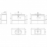 Тумба под раковину Kerama Marazzi Plaza Next 120 см PL.N.120.01\BLK.M