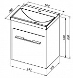 Тумба под раковину Aquanet Августа 50 (Moduo Slim) белый (ручки хром) 00274015