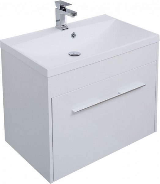Тумба под раковину Aquanet Августа 75 белый (ручки хром) 00274144