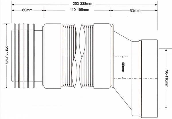 Гофра для унитаза McAlpine MRWC-F5R