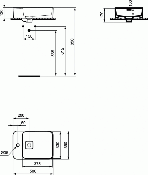 Раковина Ideal Standard Strada II 50 см T296401