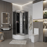 Душ.каб. NG-3503-14BKTG (800х800х2100-2400) средний поддон(26см) стекло ТОНИРОВАННОЕ 4 места