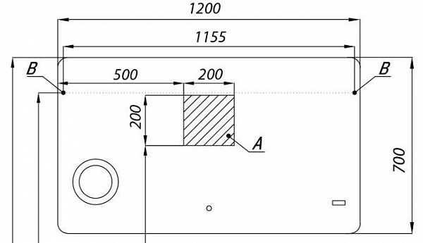 Зеркало Акватон Элио 120x70 1A194302EO010 с подсветкой