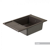 Мойка для кухни Aquaton Делия 78 прямоугольная с крылом кофе 1A715132DE280