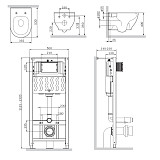 IS49001.801701 Комплект инсталляция с клав Pro L белый с подвесным унитазом Like FlashClean с сид м