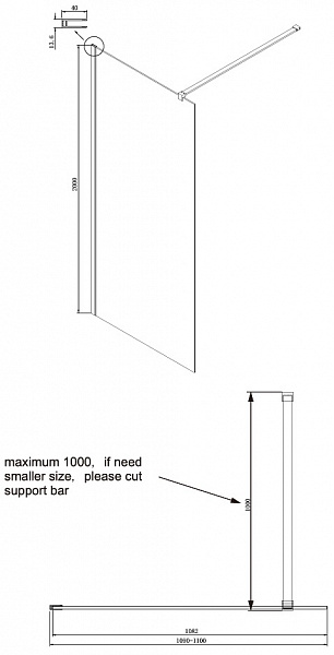 Душевая перегородка Ambassador Waik-in 15031103