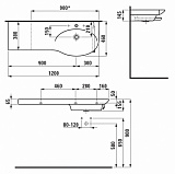 Раковина Laufen Palace 8.1670.5.000.104.1 120 см правая