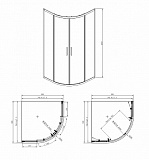 Душевое ограждение Azario OSTIN 80х80х195 хром, 6мм прозрачное стекло
