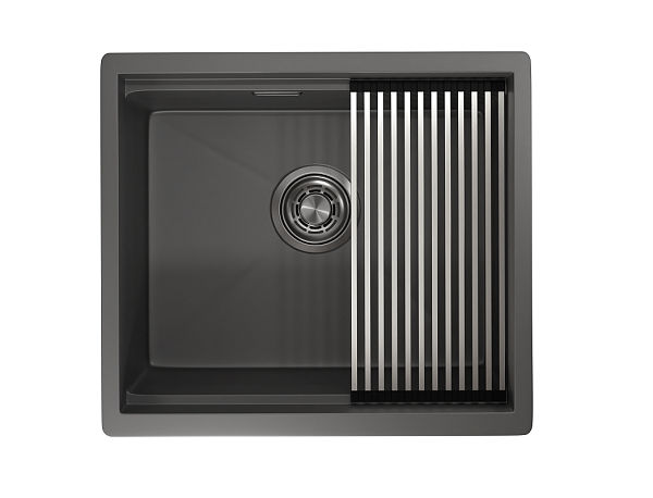 KS-5045U, ГРАФИТ МАТОВЫЙ, стальная кухонная мойка KITCHEN SPACE